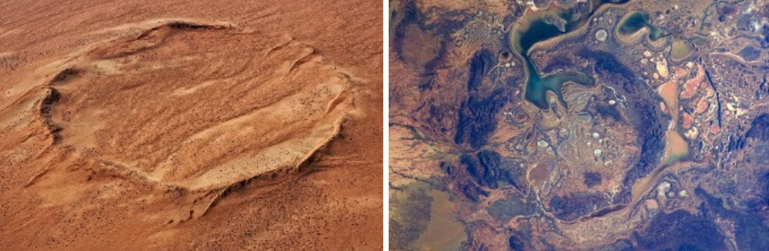 Shoemaker Impact Structure in Australia (right)